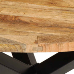 vidaXL Dining Table Ø110x75 cm Solid Wood Rough Mango 5