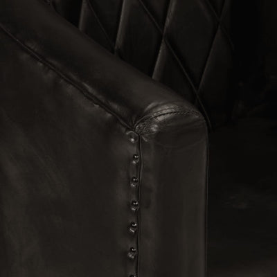 Tub Chair Grey Real Leather