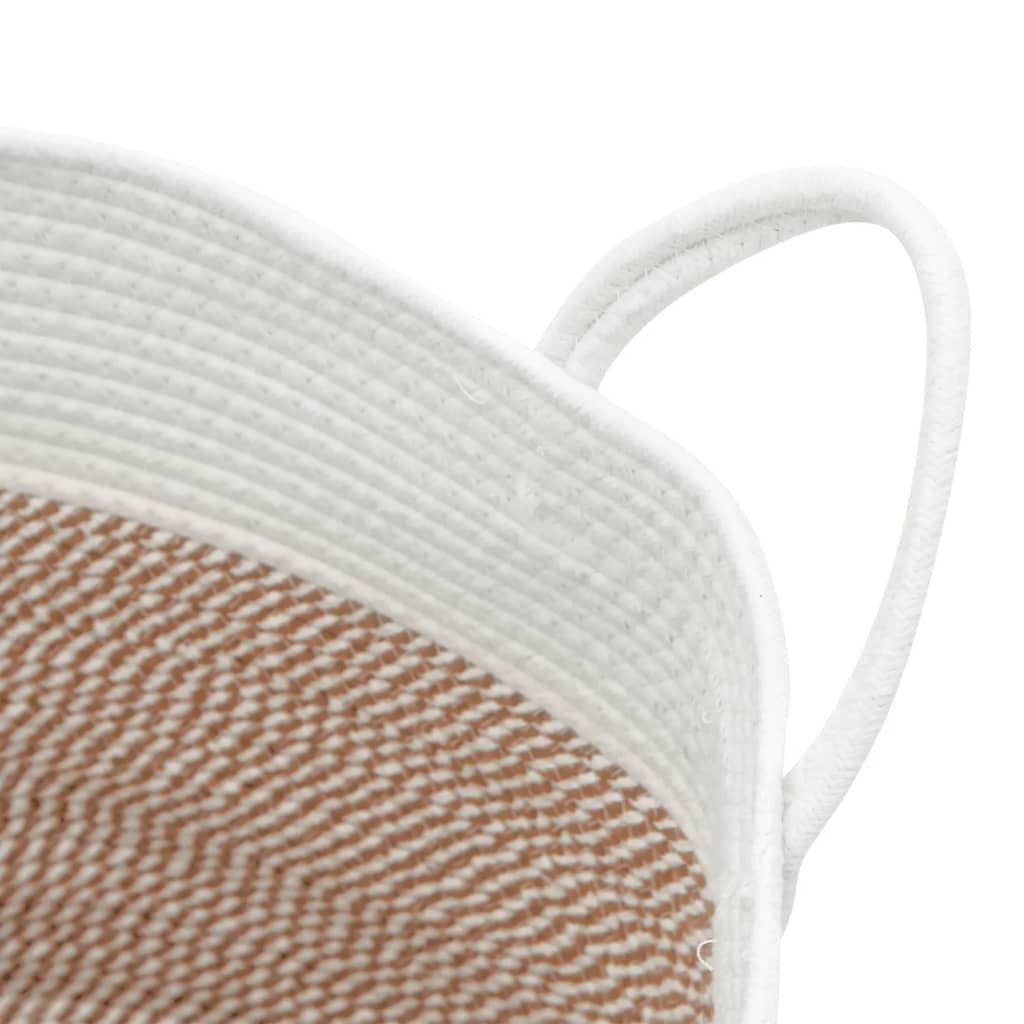 vidaXL Storage Basket Brown and White Ø51x33 cm Cotton 6