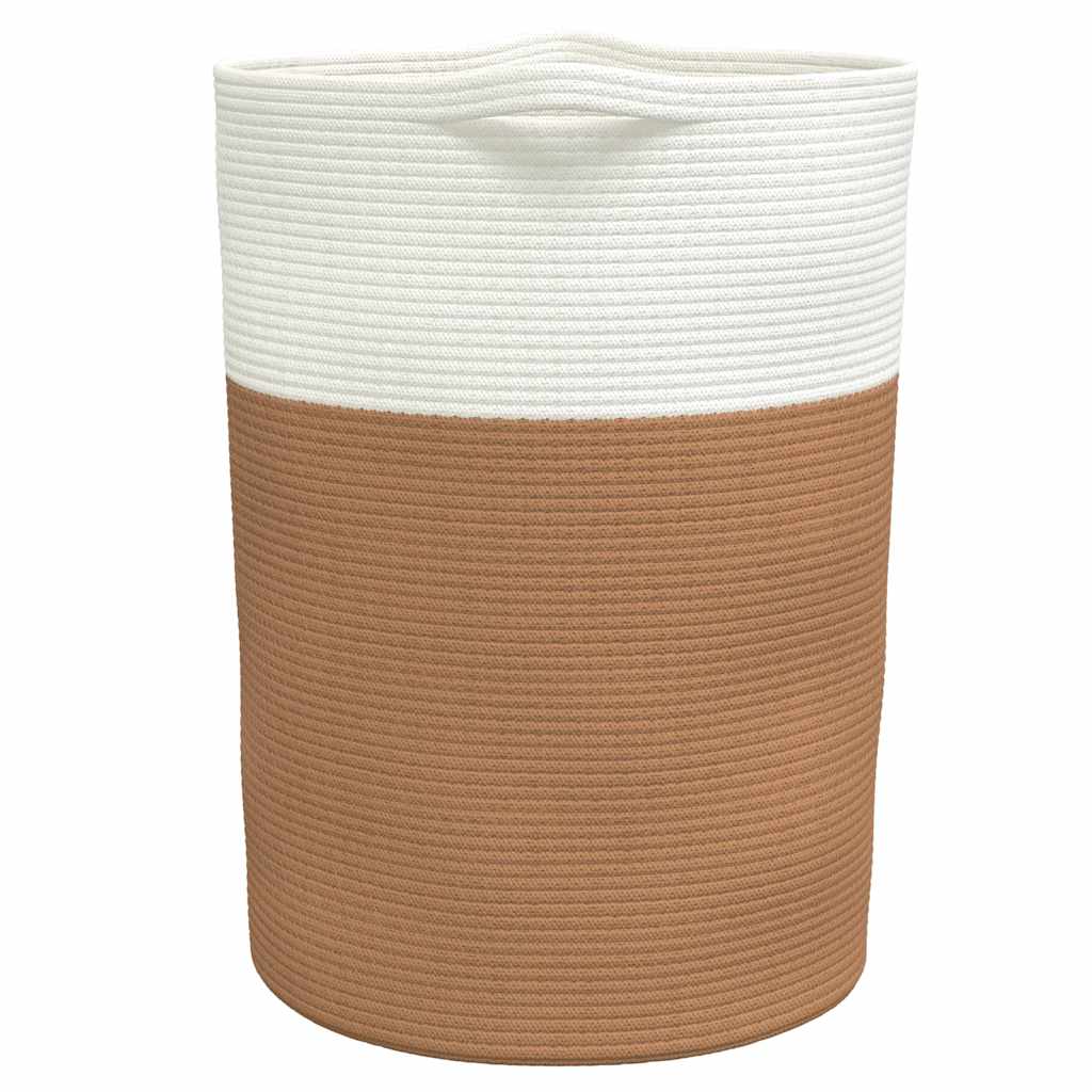 vidaXL Storage Basket Brown and White Ø49x65 cm Cotton 5