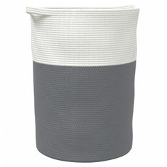 vidaXL Storage Basket Grey and White Ø49x65 cm Cotton 2