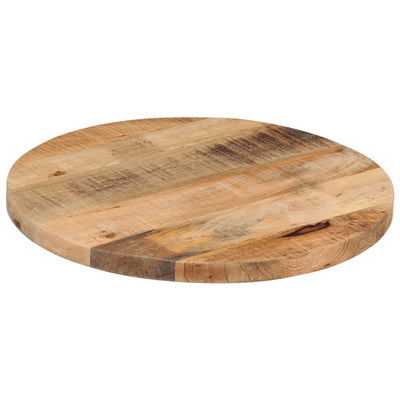 Table Top Ø 60x1.5 cm Round Solid Wood Rough Mango