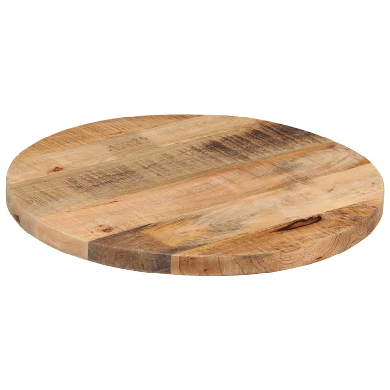 Table Top Ø 60x1.5 cm Round Solid Wood Rough Mango