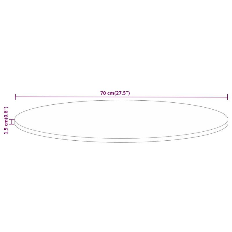 Table Top Ø 70x1.5 cm Round Solid Wood Reclaimed