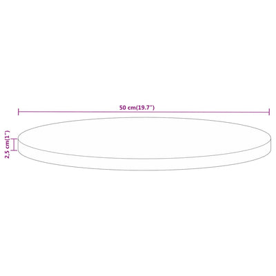 Table Top Ø 50x2.5 cm Round Solid Wood Reclaimed