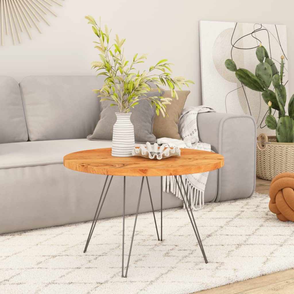 Table Top Ø 70x3.8 cm Round Solid Wood Mango Thickness 38 mm 70 cm Acacia wood(natural)