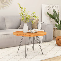 Table Top Ø 70x3.8 cm Round Solid Wood Mango Thickness 38 mm 70 cm Acacia wood(natural)