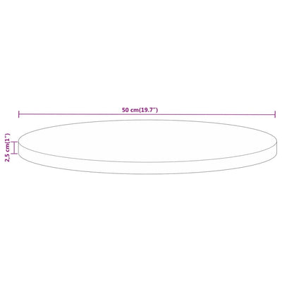 Table Top Ø 50x2.5 cm Round Solid Wood Mango