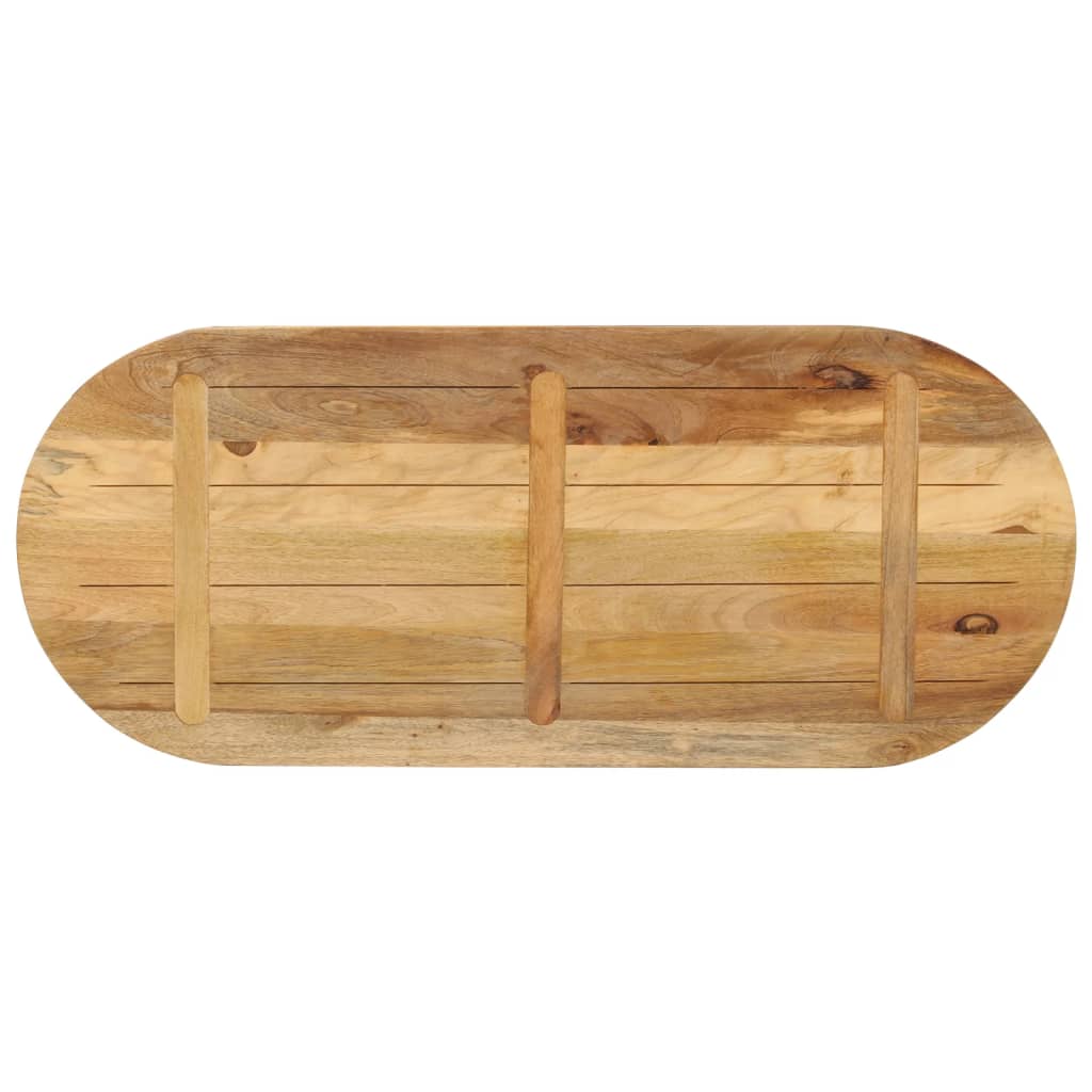 vidaXL Table Top 110x40x2.5 cm Oval Solid Wood Rough Mango 5