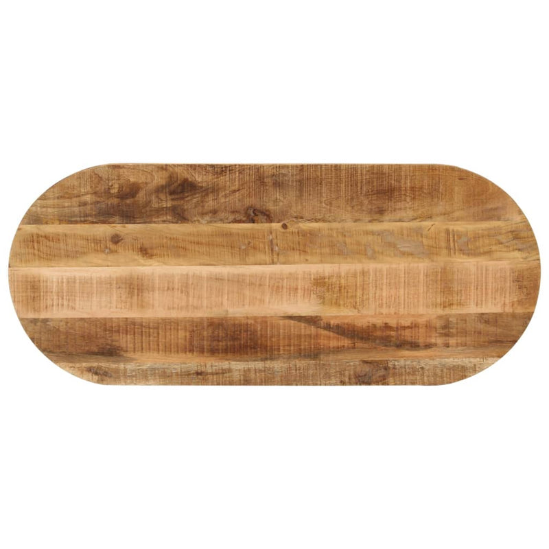 Table Top 140x50x2.5 cm Oval Solid Wood Rough Mango