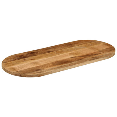 Table Top 140x50x2.5 cm Oval Solid Wood Rough Mango