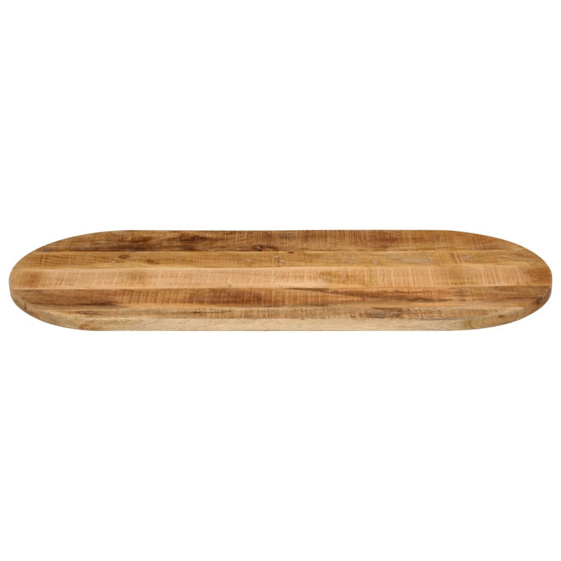 Table Top 140x50x2.5 cm Oval Solid Wood Rough Mango