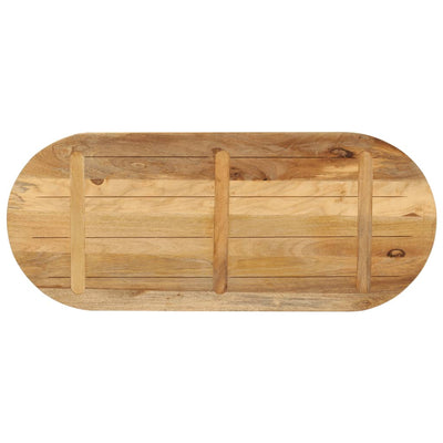 Table Top 140x50x2.5 cm Oval Solid Wood Rough Mango