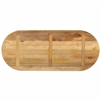 Table Top 100x40x3.8 cm Oval Solid Wood Rough Mango