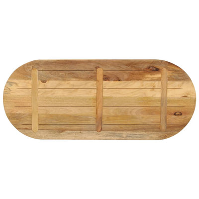 Table Top 120x50x3.8 cm Oval Solid Wood Rough Mango