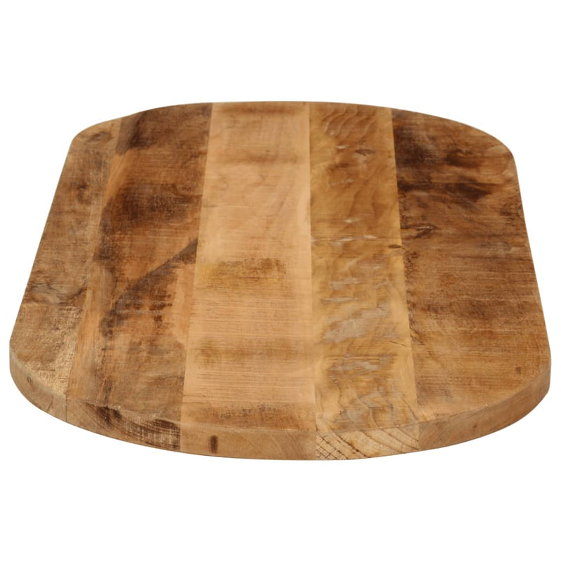 Table Top 120x60x3.8 cm Oval Solid Wood Rough Mango