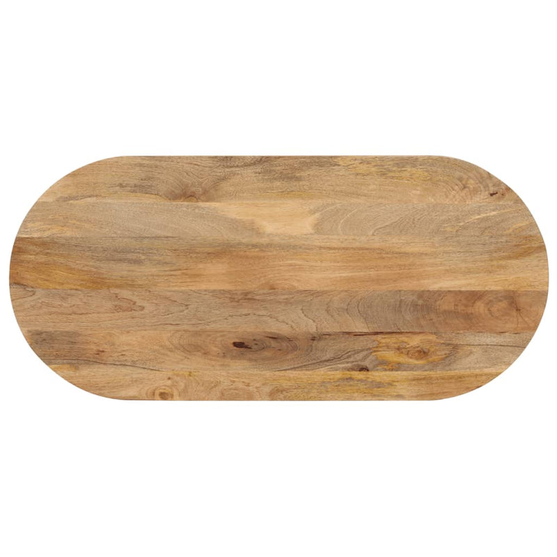 Table Top 80x40x3.8 cm Oval Solid Wood Mango