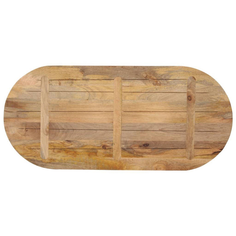 Table Top 110x50x3.8 cm Oval Solid Wood Mango