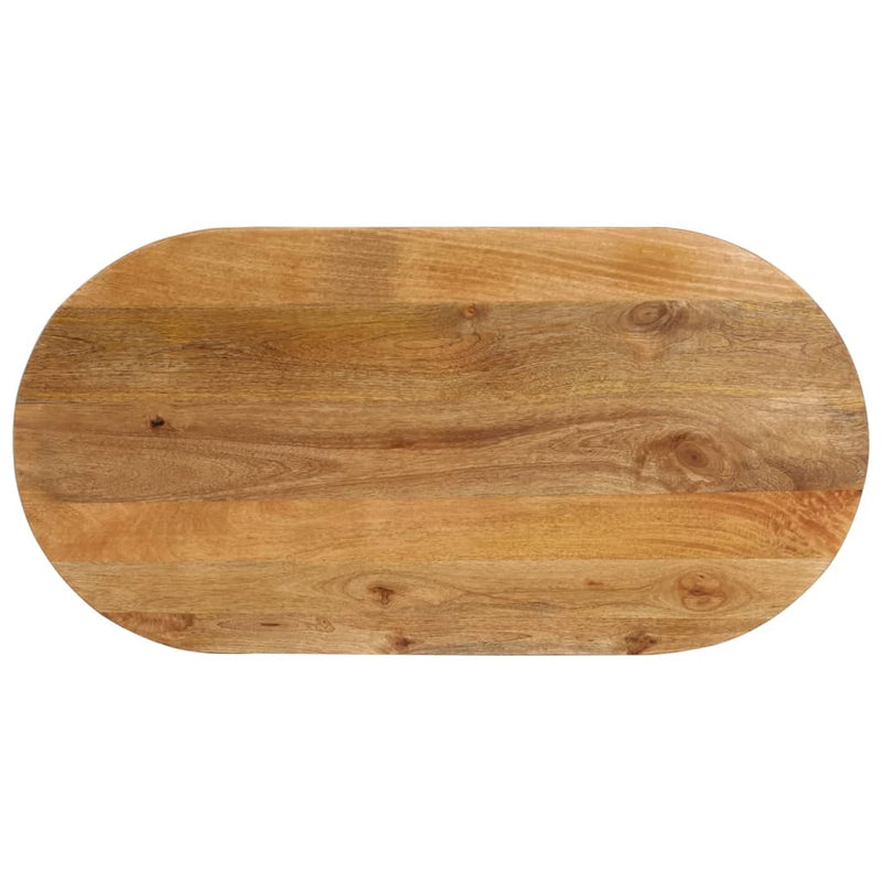 Table Top 100x40x2.5 cm Oval Solid Wood Mango