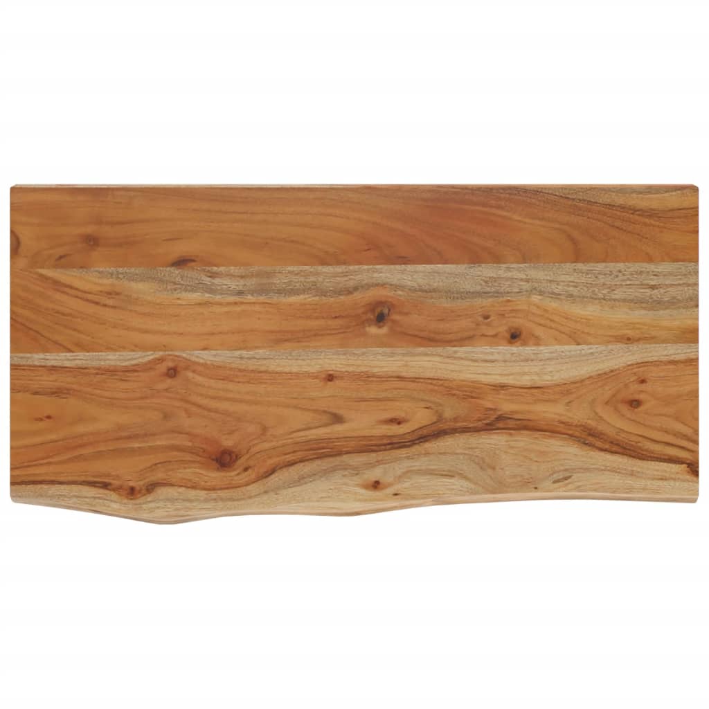 vidaXL Wall Shelf 60x30x2.5 cm Rectangular Solid Wood Acacia Live Edge 2