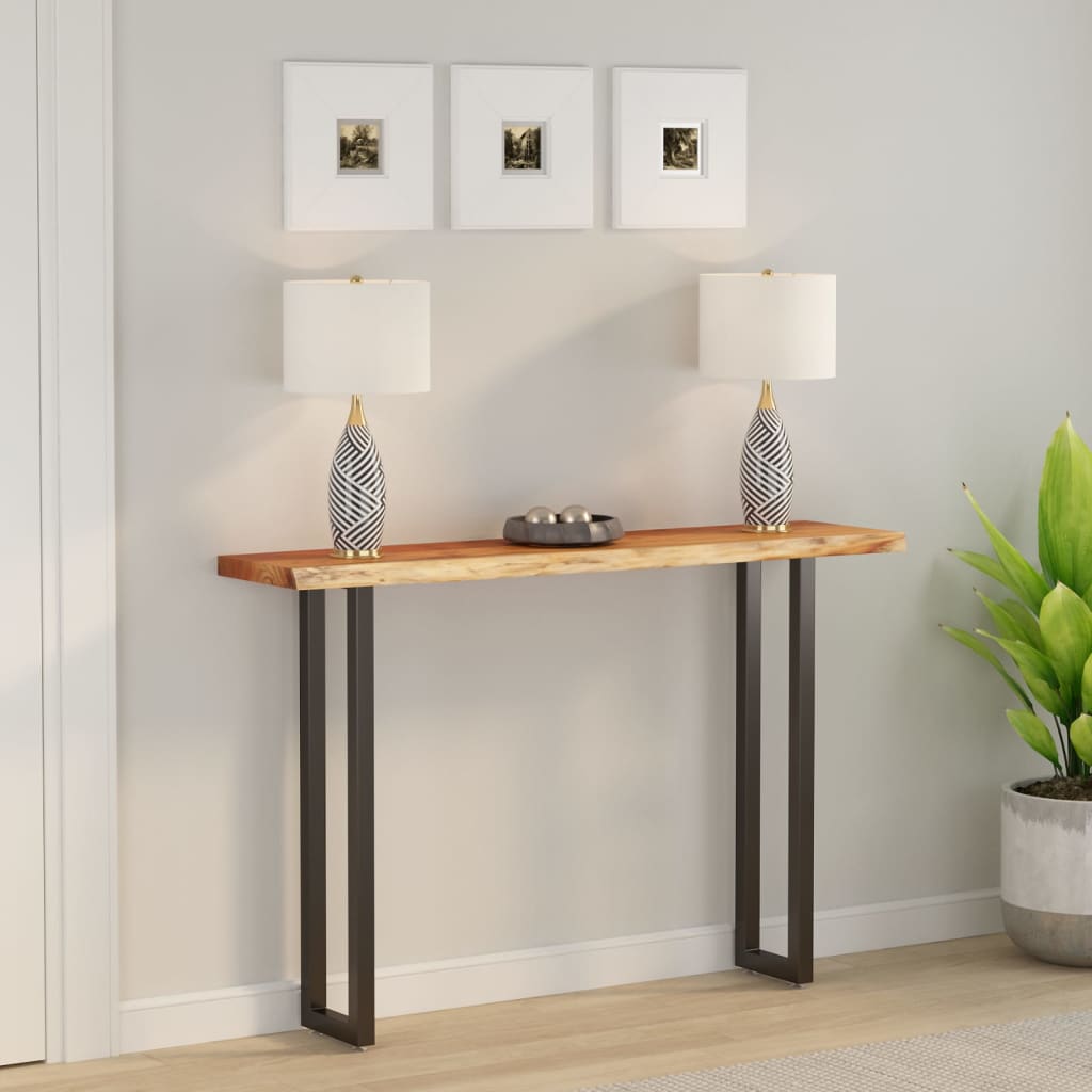 vidaXL Wall Shelf Rectangular Solid Wood Acacia Live Edge Natural Height 2.5 cm Solid Acacia Wood Depth 30 cm