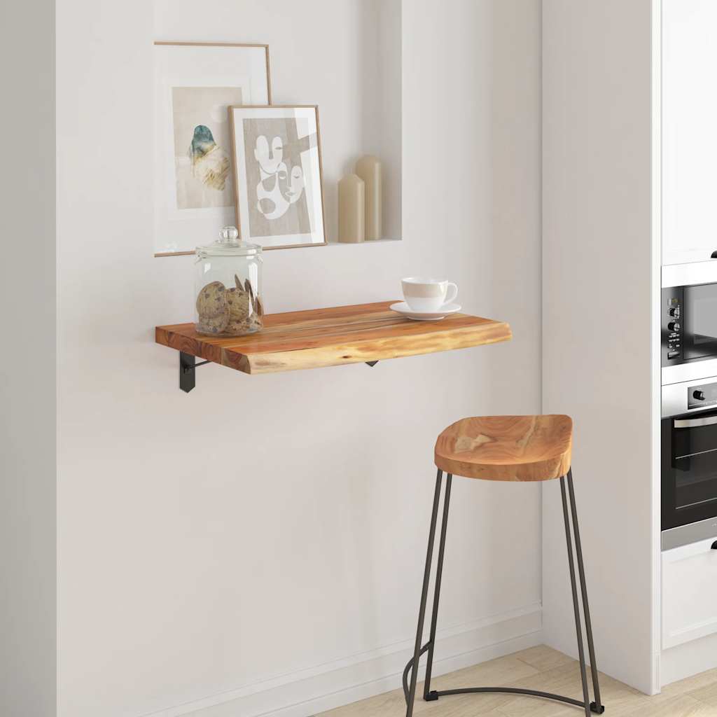 vidaXL Wall Shelf 50x40x2,5 cm Rectangular Solid Wood Acacia Live Edge 1