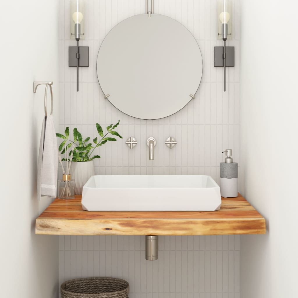 Bathroom Countertop 60x60x2.5 cm Square Solid Wood Acacia Natural Solid Acacia Wood 80 cm