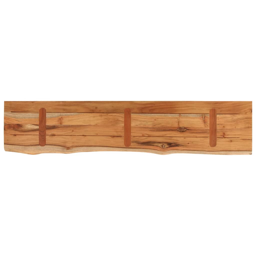 vidaXL Wall Shelf 100x20x3.8 cm Rectangular Solid Wood Acacia Live Edge 5