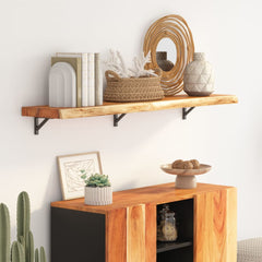 vidaXL Wall Shelf 110x30x3.8 cm Rectangular Solid Wood Acacia Live Edge 1