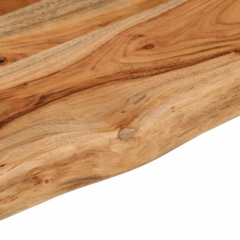 Table Top 140x30x3.8 cm Rectangular Solid Wood Acacia Live Edge