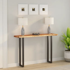 vidaXL Wall Shelf Rectangular Solid Wood Acacia Live Edge Natural Height 3.8 cm Solid Acacia Wood Depth 30 cm