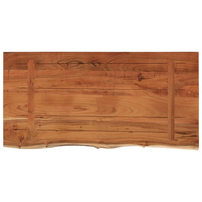 Table Top 80x40x3.8 cm Rectangular Solid Wood Acacia Live Edge