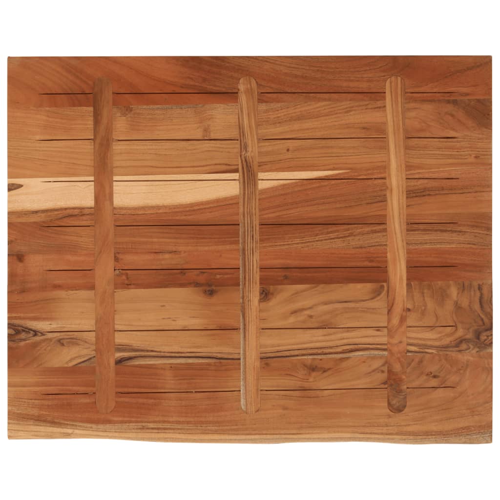 Desk Top 80x80x3.8 cm Square Solid Wood Acacia Live Edge Natural Solid Acacia Wood 90 cm