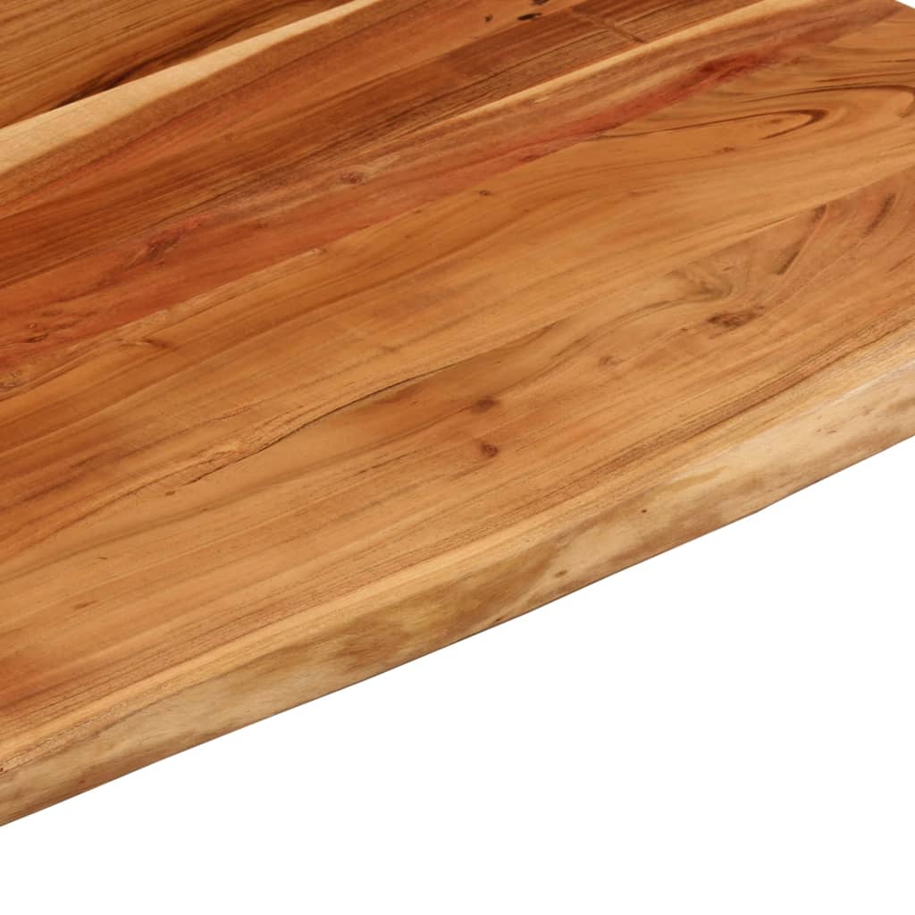 Desk Top 80x80x3.8 cm Square Solid Wood Acacia Live Edge Natural Solid Acacia Wood 90 cm