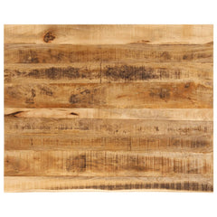 Table Top 80x80x2.5 cm Live Edge Solid Wood Rough Mango Natural Solid Rough Mango Wood 100 cm