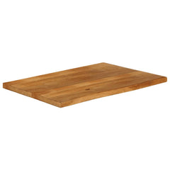 Table Top Live Edge 60x60x2.5 cm Solid Wood Mango Oak Finished 100 cm
