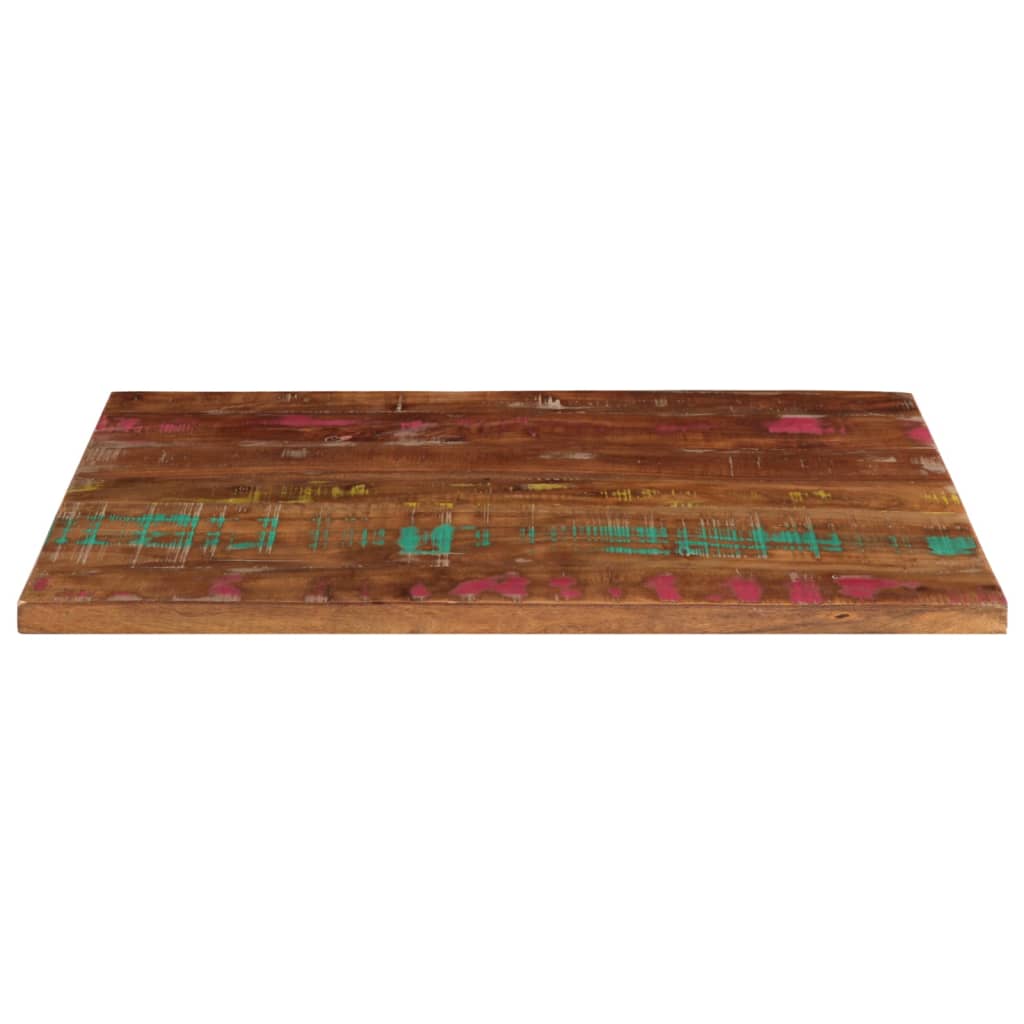 Table Top 50x50x3.8 cm Square Solid Wood Reclaimed Thickness 38 mm Reclaimed wood(multicolour) 70 cm