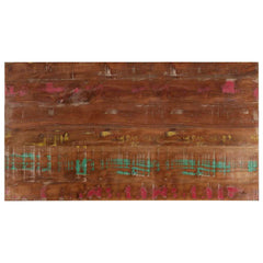 Table Top 60x60x3.8 cm Square Solid Wood Reclaimed Thickness 38 mm Reclaimed wood(multicolour) 100 cm