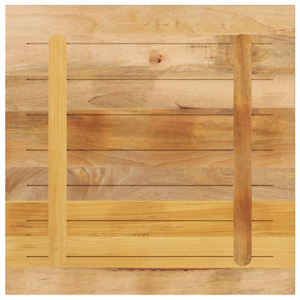 Table Top 80x80x3.8 cm Square Solid Wood Rough Mango Thickness 38 mm Rough Mango wood(natural) 80 cm