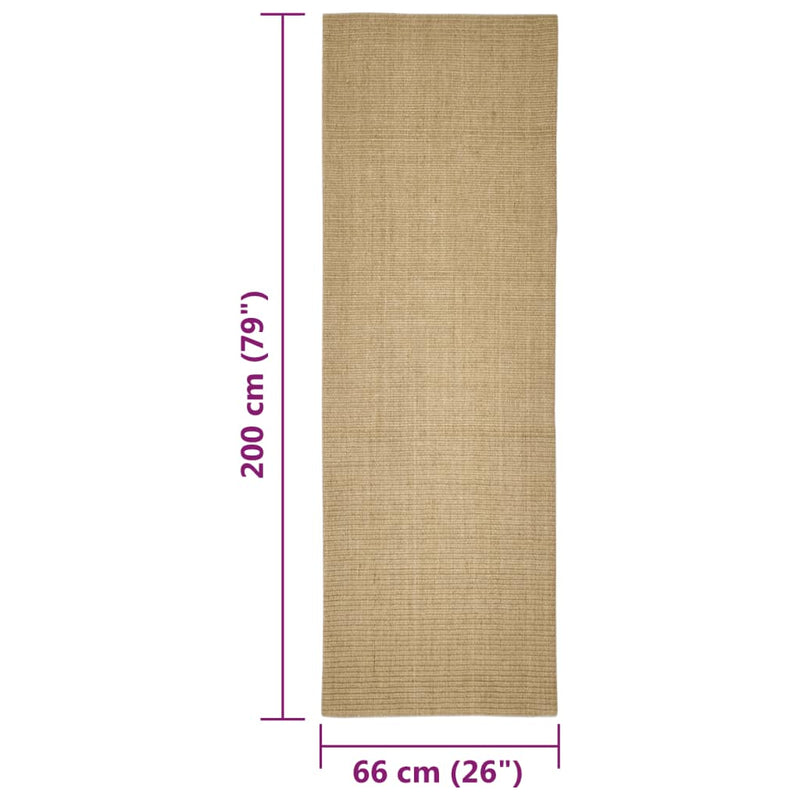 Sisal Rug for Scratching Post 66x200 cm