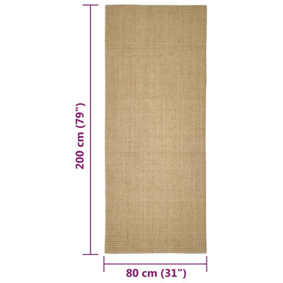 Sisal Rug for Scratching Post 80x200 cm