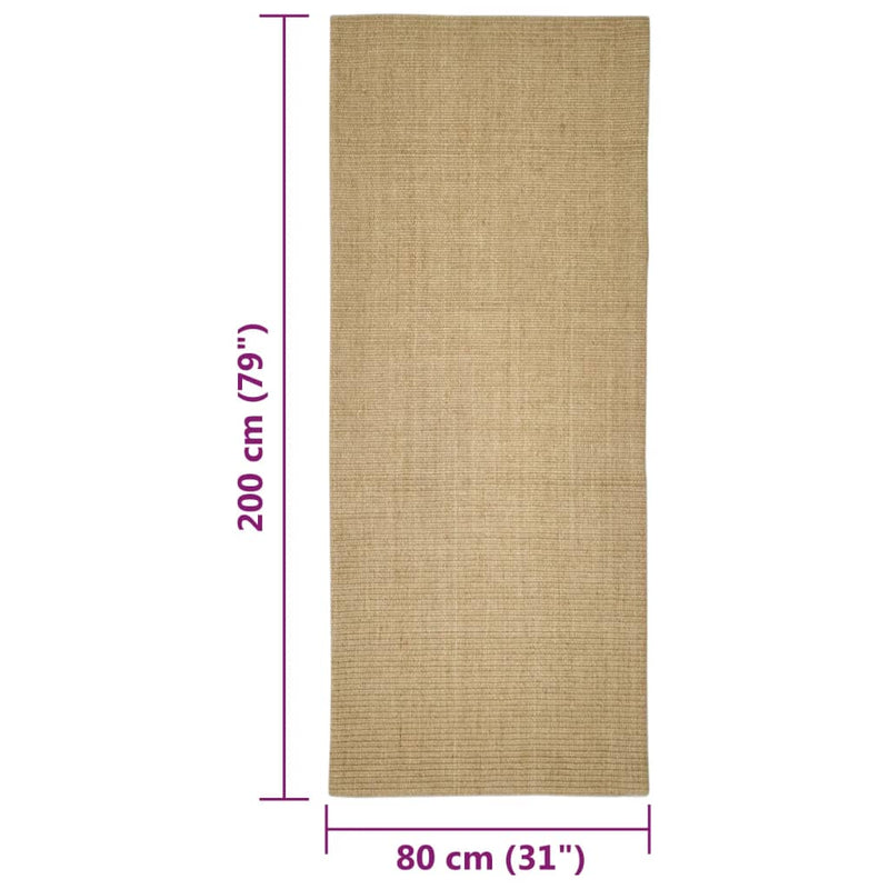 Sisal Rug for Scratching Post 80x200 cm