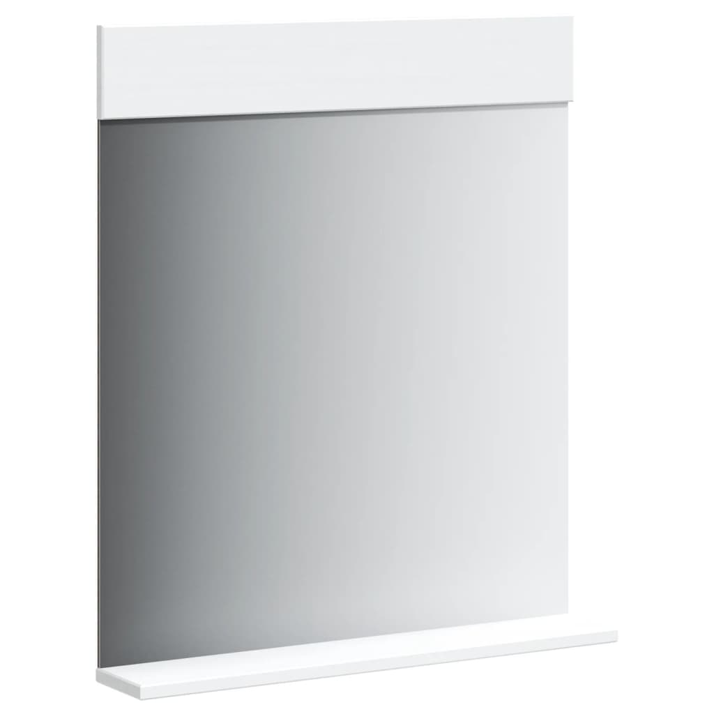 vidaXL Bathroom Mirror with Shelf BERG White 60x12x70 cm Solid Wood 3