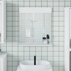 vidaXL Bathroom Mirror with Shelf BERG White 60x12x70 cm Solid Wood 1