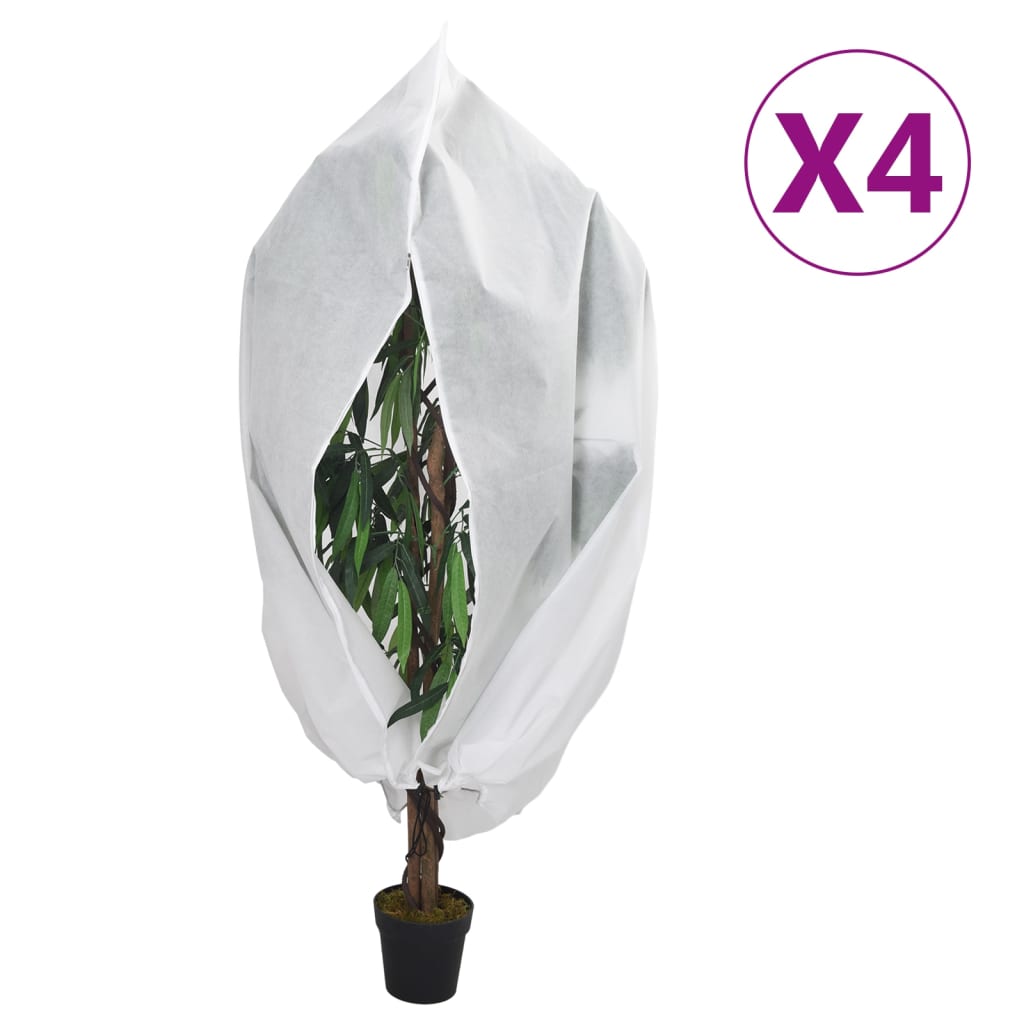 vidaXL Plant Fleece Covers with Zip 4 pcs 70 g/m² 1.55x1.55 m 1