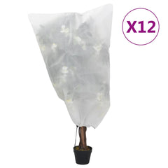 vidaXL Plant Fleece Covers with Drawstring 12 pcs 70 g/m² 0.8x0.8 m 1