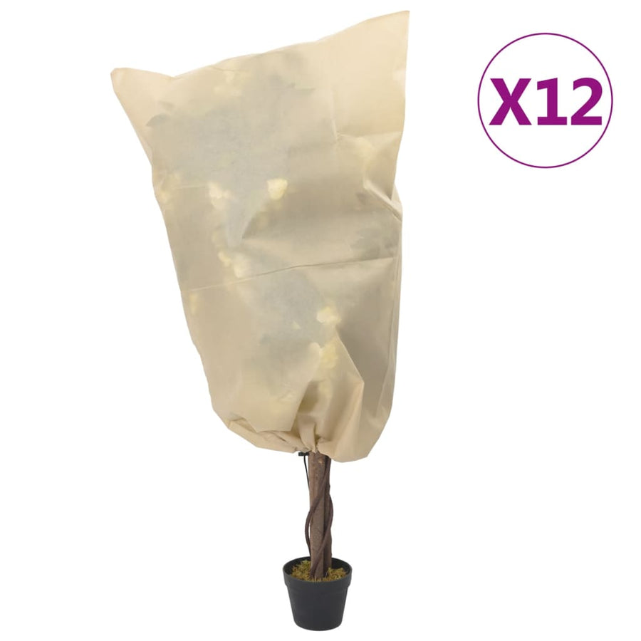 vidaXL Plant Fleece Covers with Drawstring 12 pcs 70 g/m² 0,8x0,8 m 1