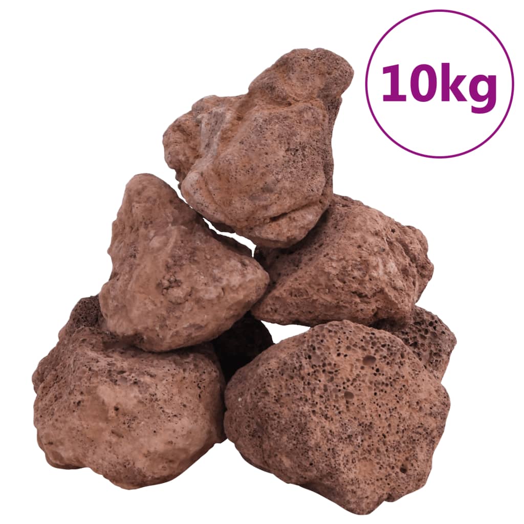 vidaXL Volcanic Rocks 10 kg Red 10-30 cm 2
