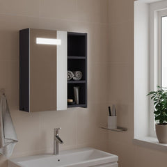 Bathroom Mirror Cabinet with LED Light Grey 45 x 13 x 52 cm