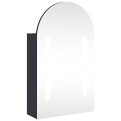 Bathroom Mirror Cabinet with LED Light Arched 42x13x70 cm Grey